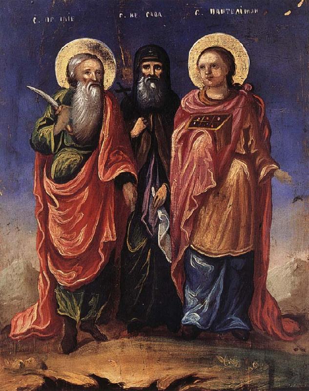 Nicolae Grigorescu Saints llie,Sava and Pantelimon Germany oil painting art